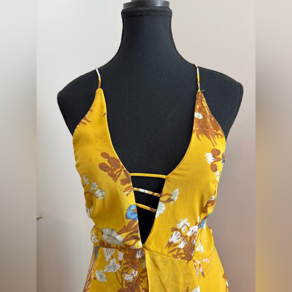 Yellow Floral Maxi Dress - Picture 2 of 7